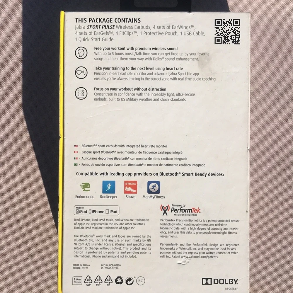 NEW in box Earbuds by Jabra sport pulse in-ear heart rate monitoring